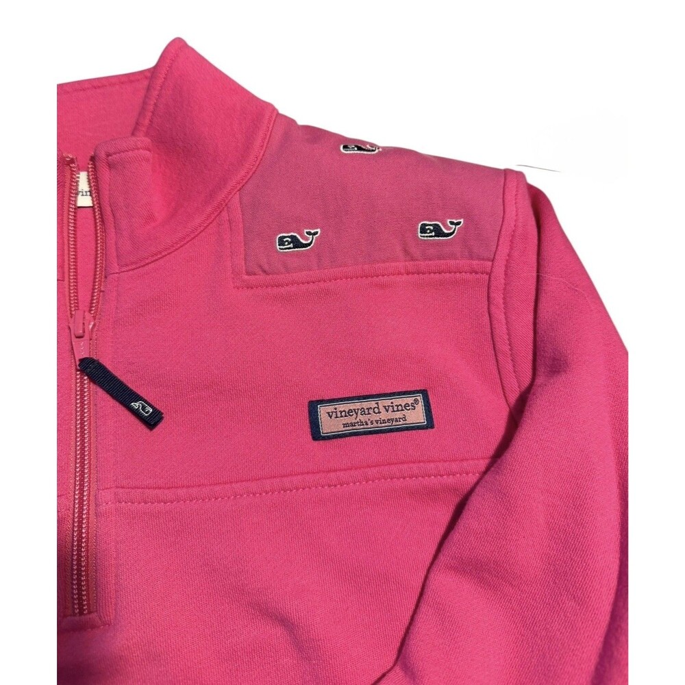 Womens VINEYARD VINES sweatshirt pink 1/2 Zip Stripe SHEP SHIRT Medium M